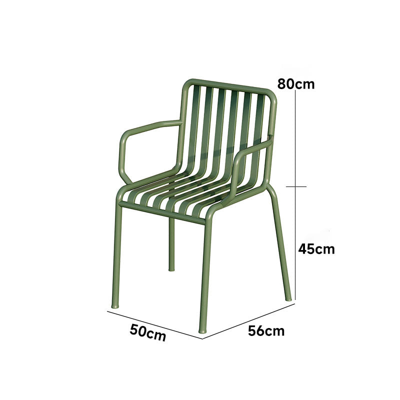 ชุดสนามเหล็ก 2 ที่นั่ง BUNISE IRON ARMCHAIRS สีเขียวมะกอก_2